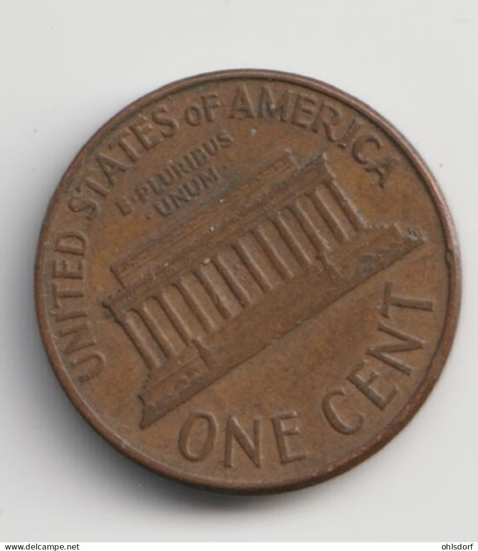 U.S.A. 1960 D: 1 Cent, KM 201 (e) - 1959-…: Lincoln, Memorial Reverse