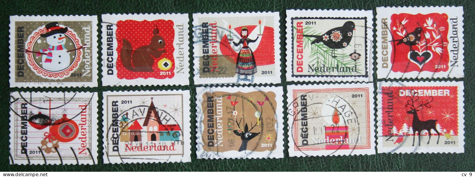 Decemberzegels Weihnachten Christmas Noel NVPH 2887-2896 (Mi 2929-2938) 2011 Gestempeld / USED NEDERLAND / NIEDERLANDE - Used Stamps