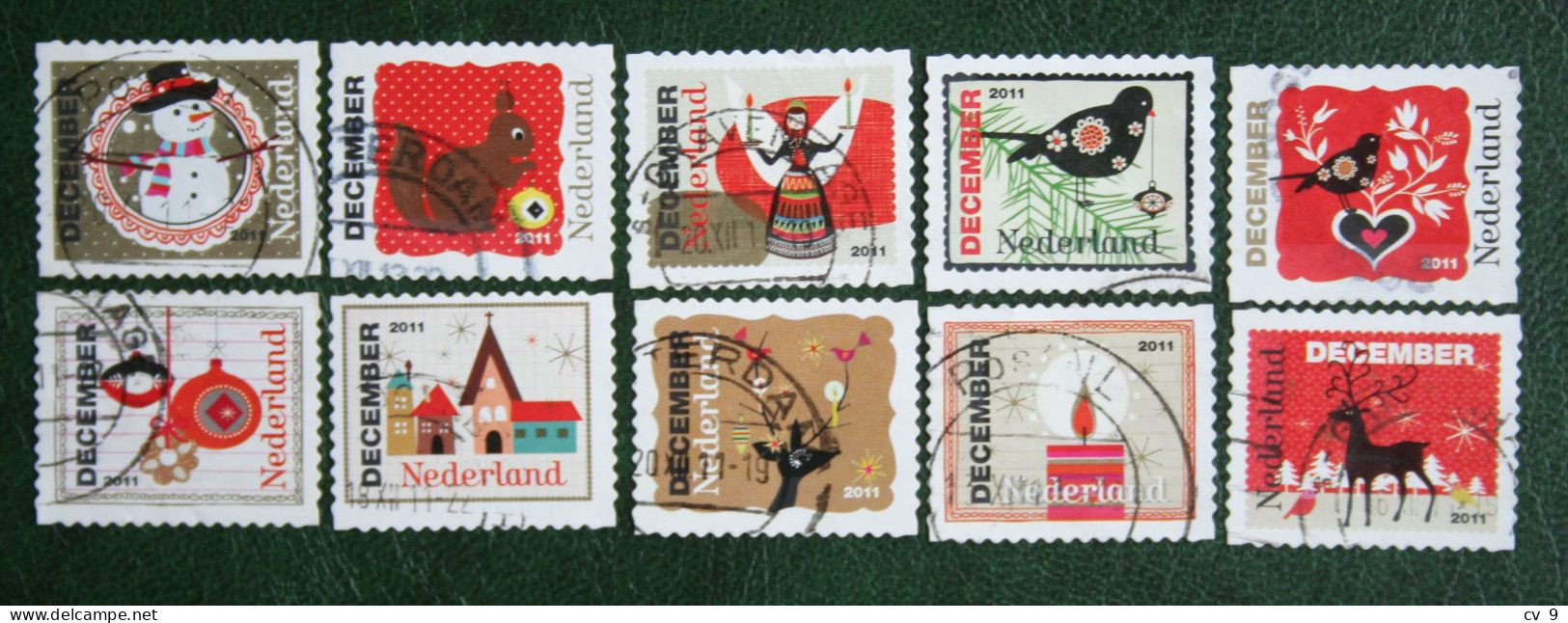 Decemberzegels Weihnachten Christmas Noel NVPH 2887-2896 (Mi 2929-2938) 2011 Gestempeld / USED NEDERLAND / NIEDERLANDE - Usati