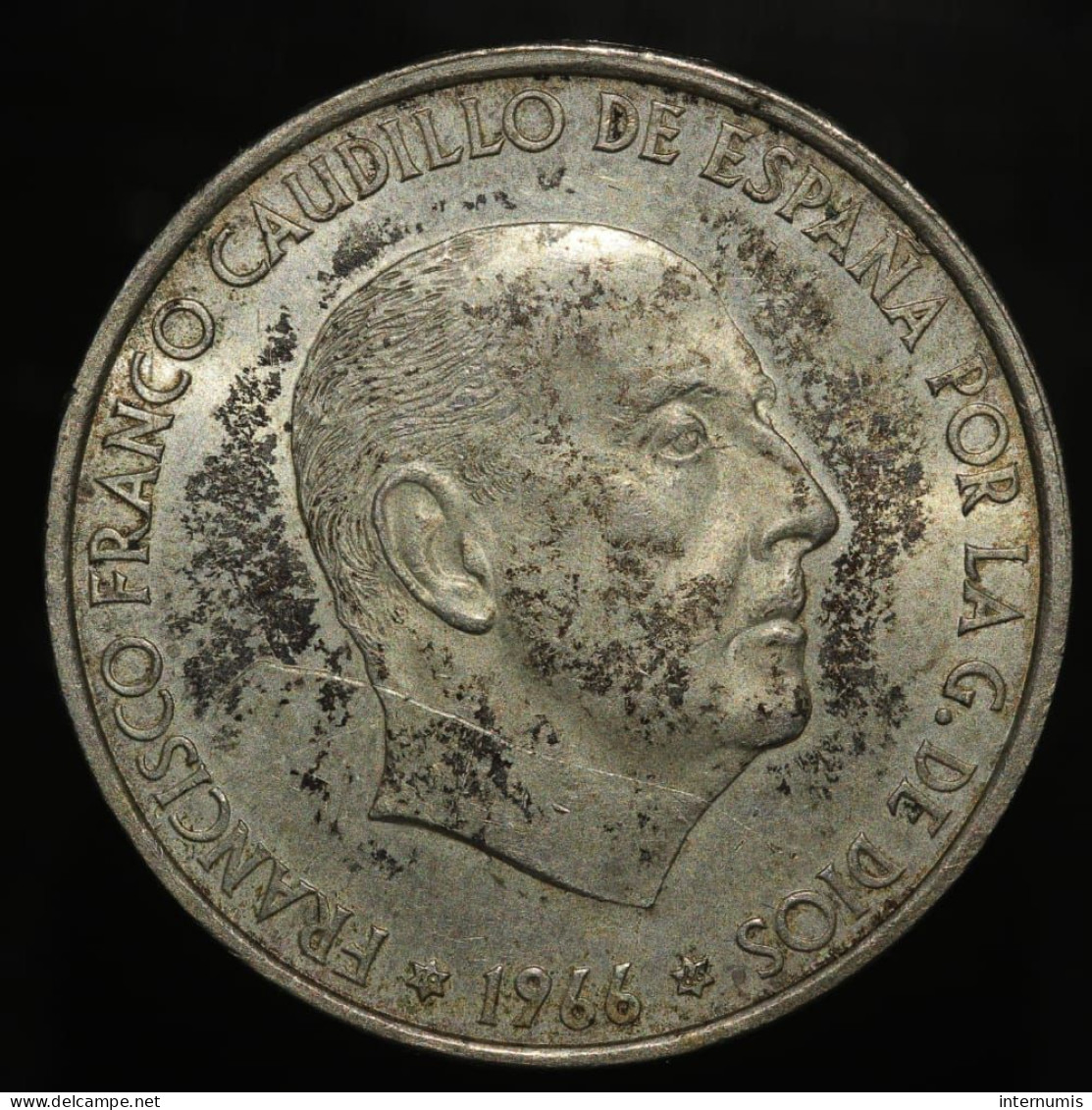 Espagne / Spain, Francisco Franco, 100 Pesetas, 1966 (1966), Argent (Silver), NC (UNC), Cal#11, KM#797 - 100 Peseta