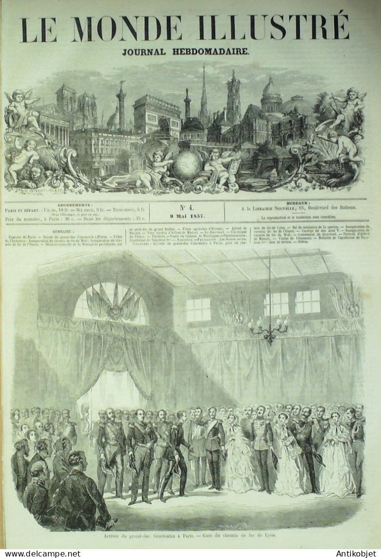 Le Monde Illustré 1857 N°  4 Chaumont (52) Rennes (35) Lancement Vaisseau Quirinal - 1850 - 1899