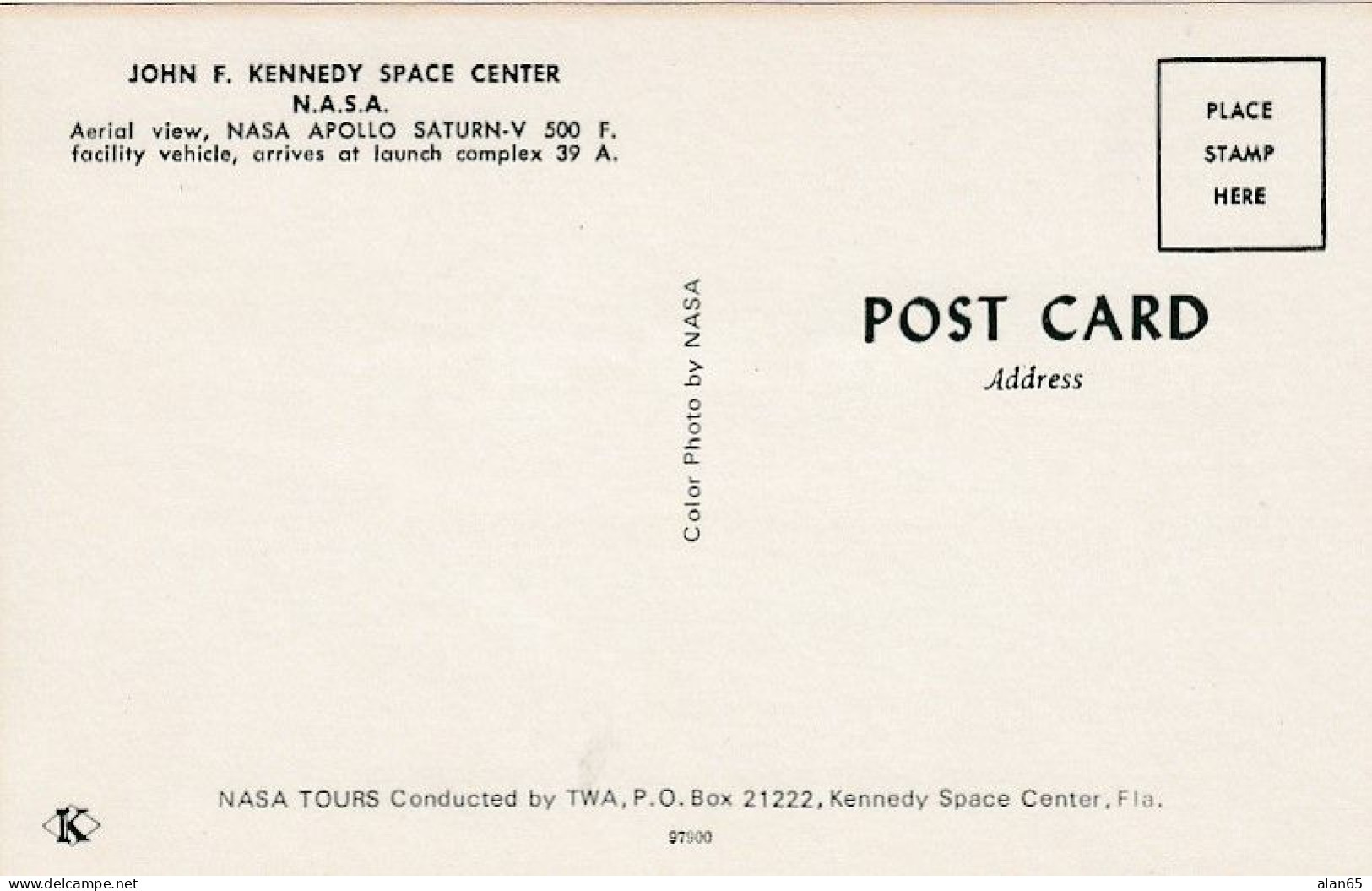 Apollo Saturn-V Rocket On Launch Pad, C1960s Vintage Postcard - Espace