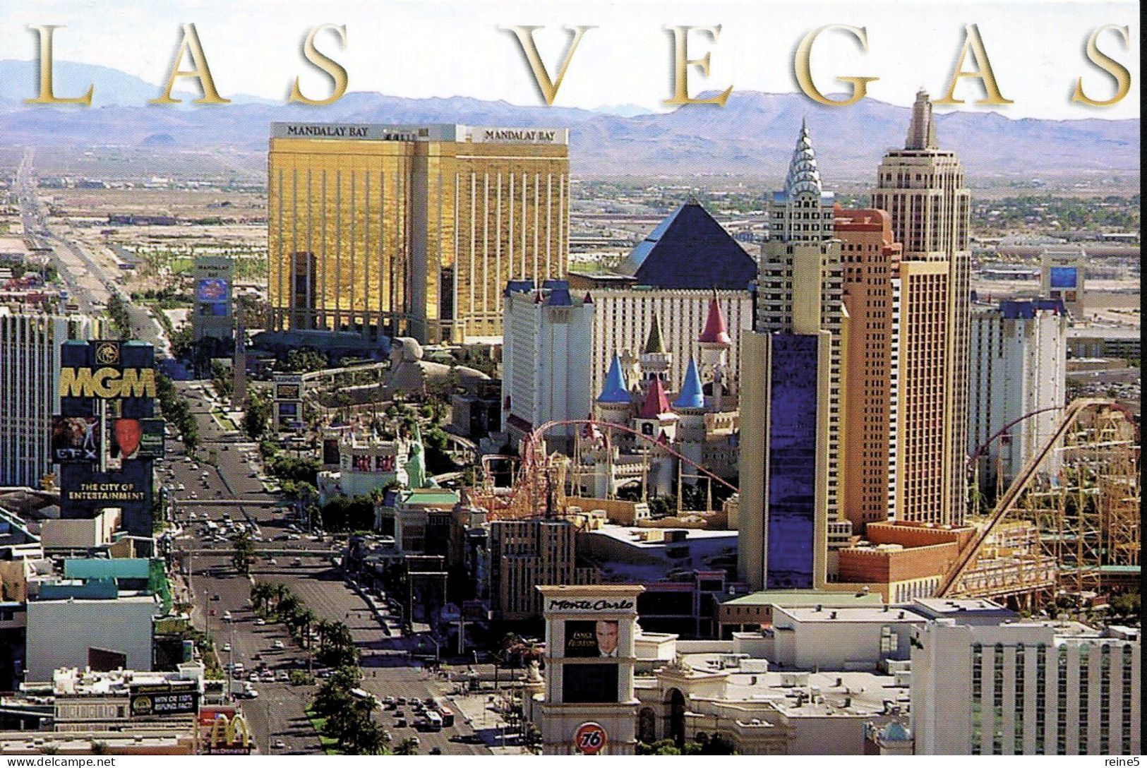 CARTE POSTALE VUEAERIENNE Du STRIP à LAS VEGAS EDITEUR RENO-TAHOE INC.NEVADA -TRES BON ETAT -REF-1A-CP-LV-252 - Las Vegas