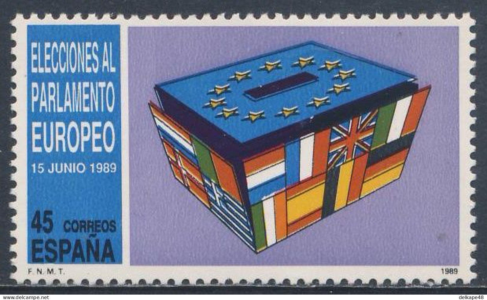 Spain Espana 1989 Mi 2894 YT 2628 Sc 2603 SG 3020 ** 3. Direktwahlen Eur. Parlament / Eur. Parliament Elections - European Community