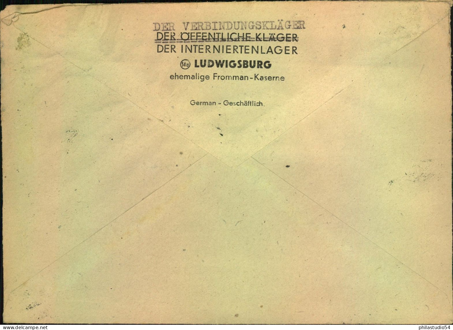 1948, Tolle 1ß-fach Frankatur (20 X 12 Pf.) Aus Dem Internierungslager In  Ludwigsburg - Brieven En Documenten