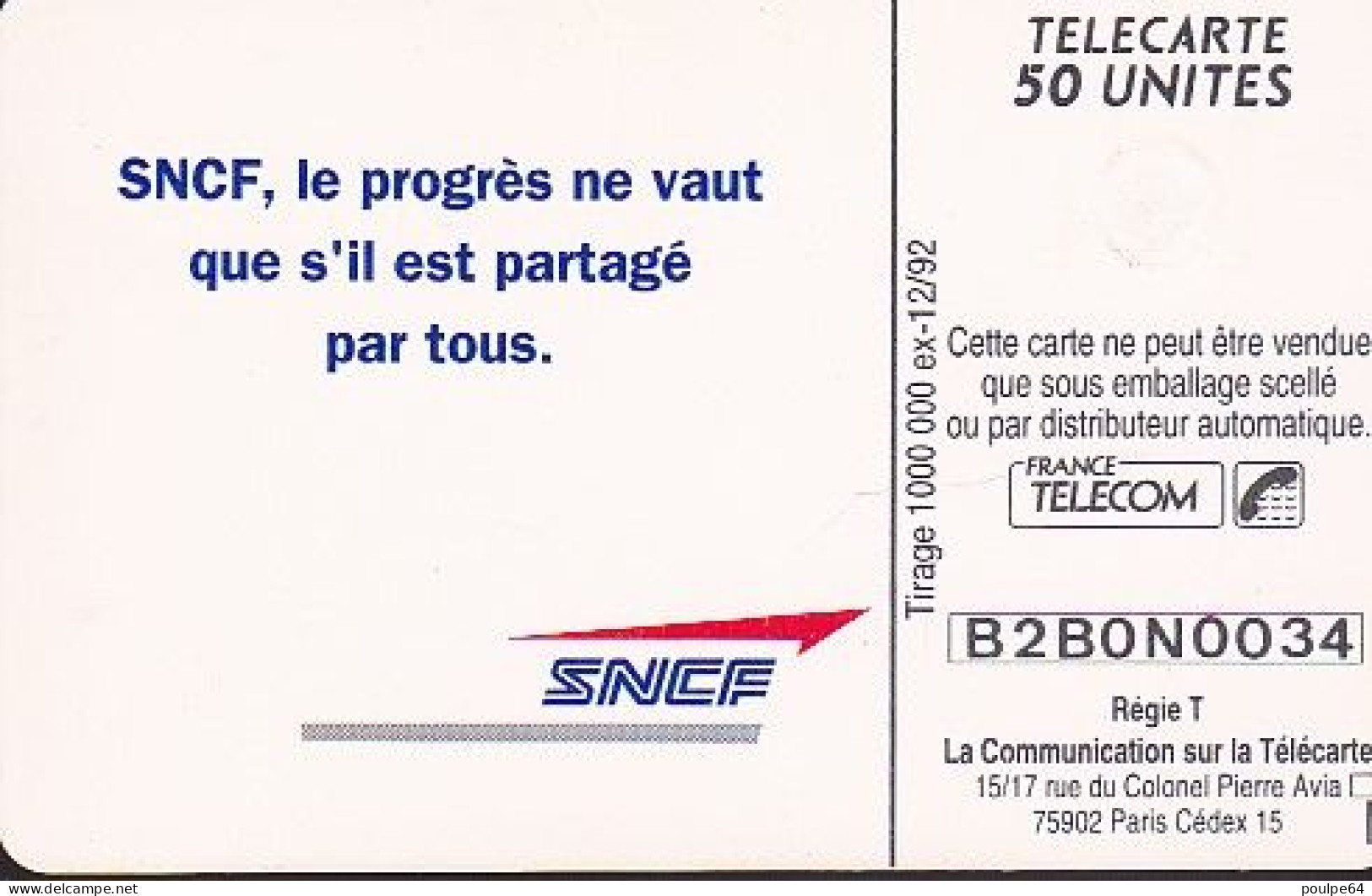 F313 - 12/1992 - SNCF - 50 GEM - 1992