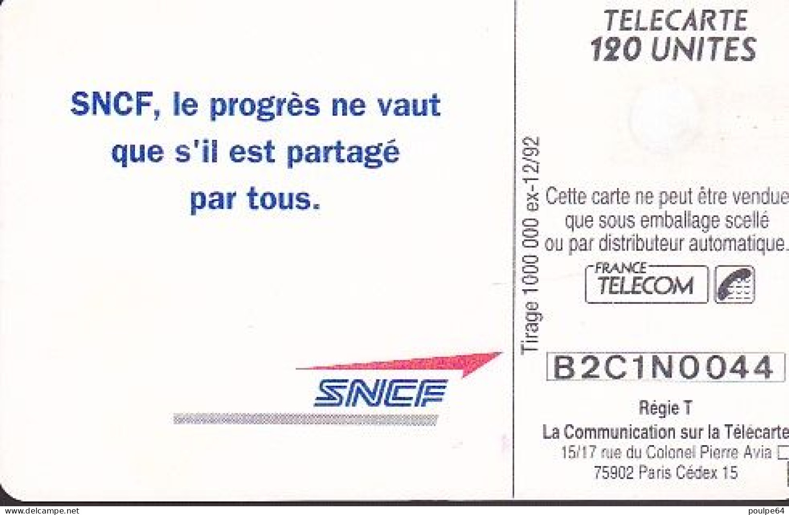 F314 - 12/1992 - SNCF - 120 GEM - 1992