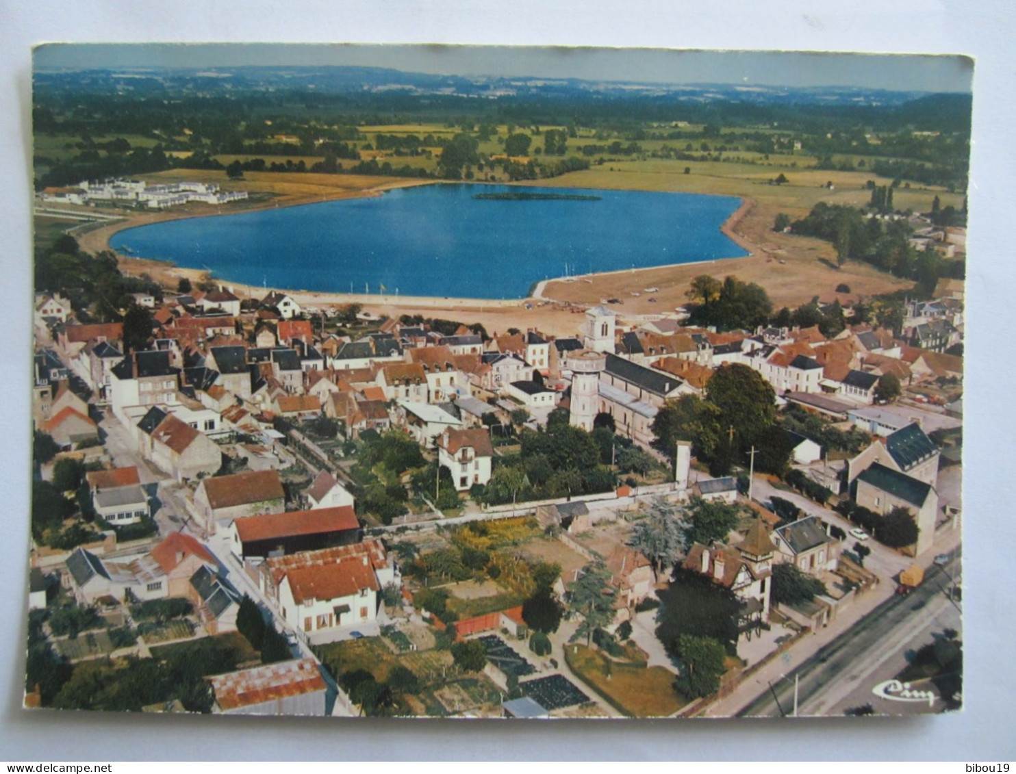 CPA LA MELE SUR SARTHE VUE PANORAMIQUE AERIENNE LE LAC ET SA PLAGE - Le Mêle-sur-Sarthe