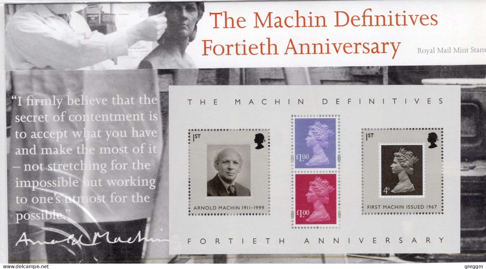 GB Machin Definitives 40th Anniversary Presentation Pack. - Presentation Packs