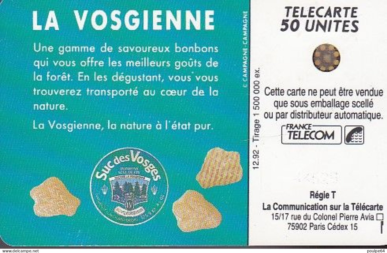 F315 - 12/1992 - SUC DES VOSGES - 50 SC4 - 1992