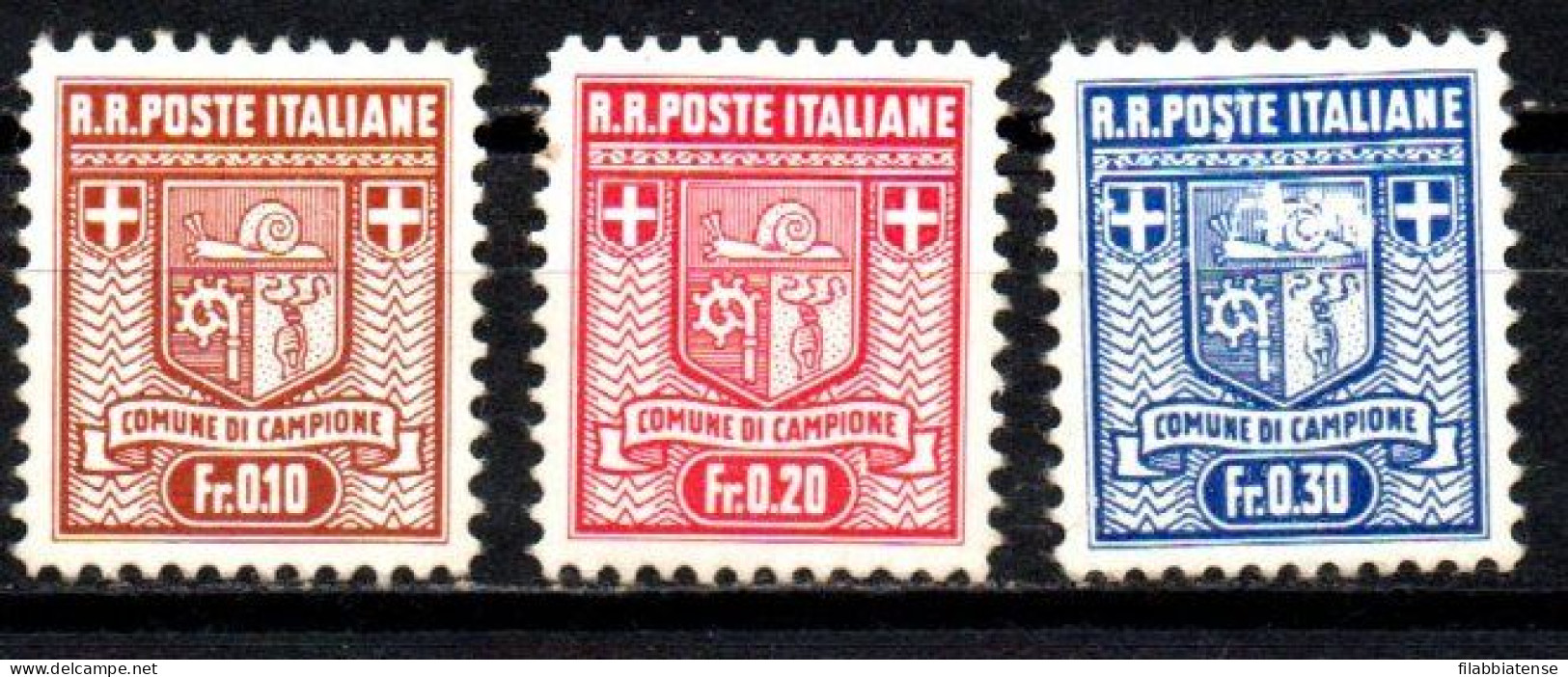 1944 - Italia - Emissioni Locali - Campione D'Italia 2 A/4 A Stemma  ------- - Emisiones Locales/autónomas