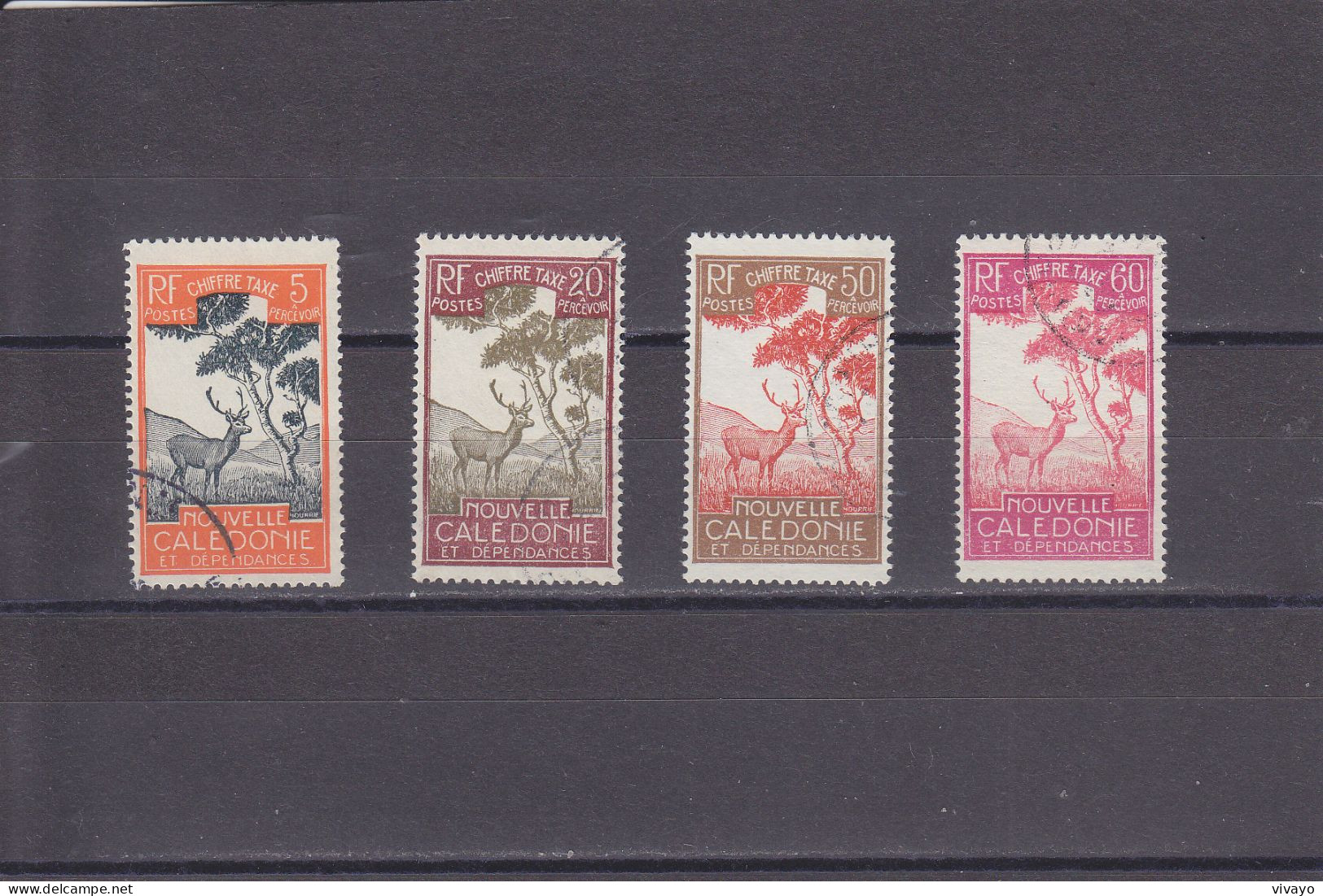 NOUVELLE CALEDONIE - O / FINE CANCELLED - 1928 - SAMBAR - Yv. Taxe 28, 31, 34, 34 - Mi. Porto 21, 24, 27, 28 - Gebruikt