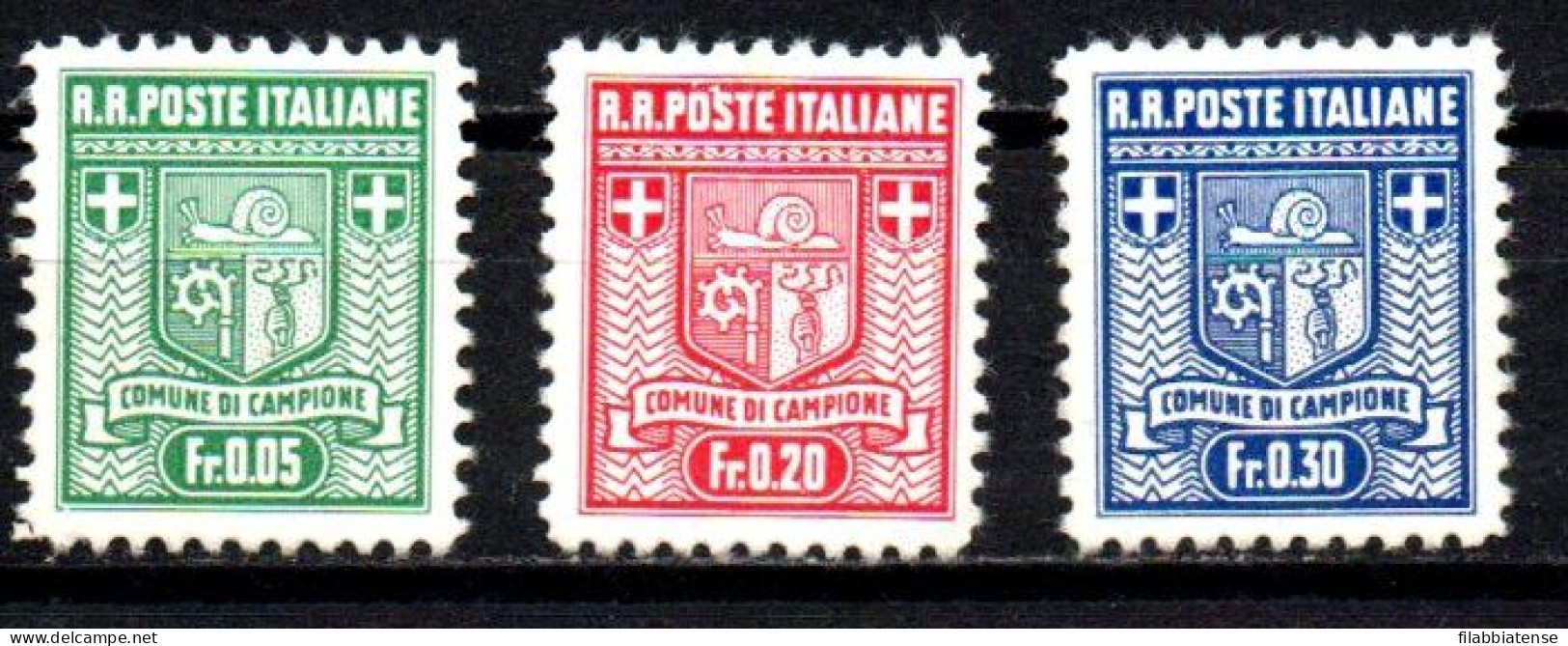 1944 - Italia - Emissioni Locali - Campione D'Italia 1 + 3/4 Stemma  ------- - Emissions Locales/autonomes