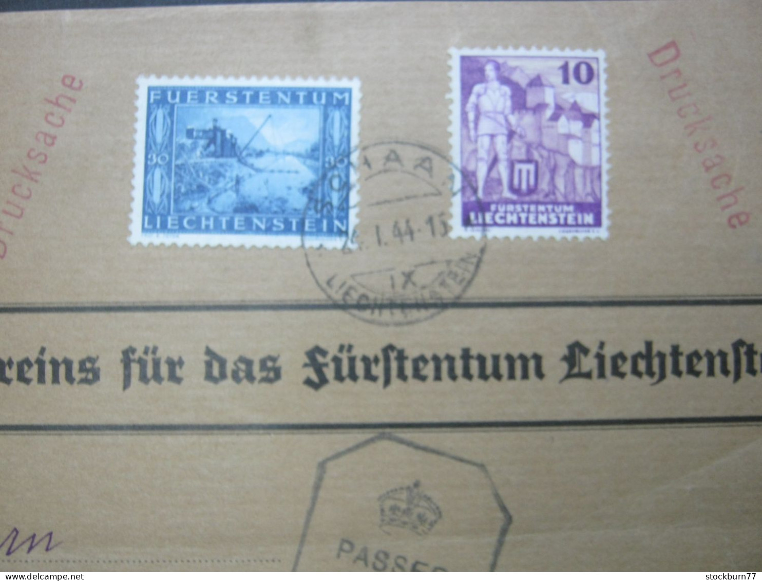 LICHTENSTEIN , Päckchenadresse Als Drucksache  1944  Nach England , Front Only - Covers & Documents