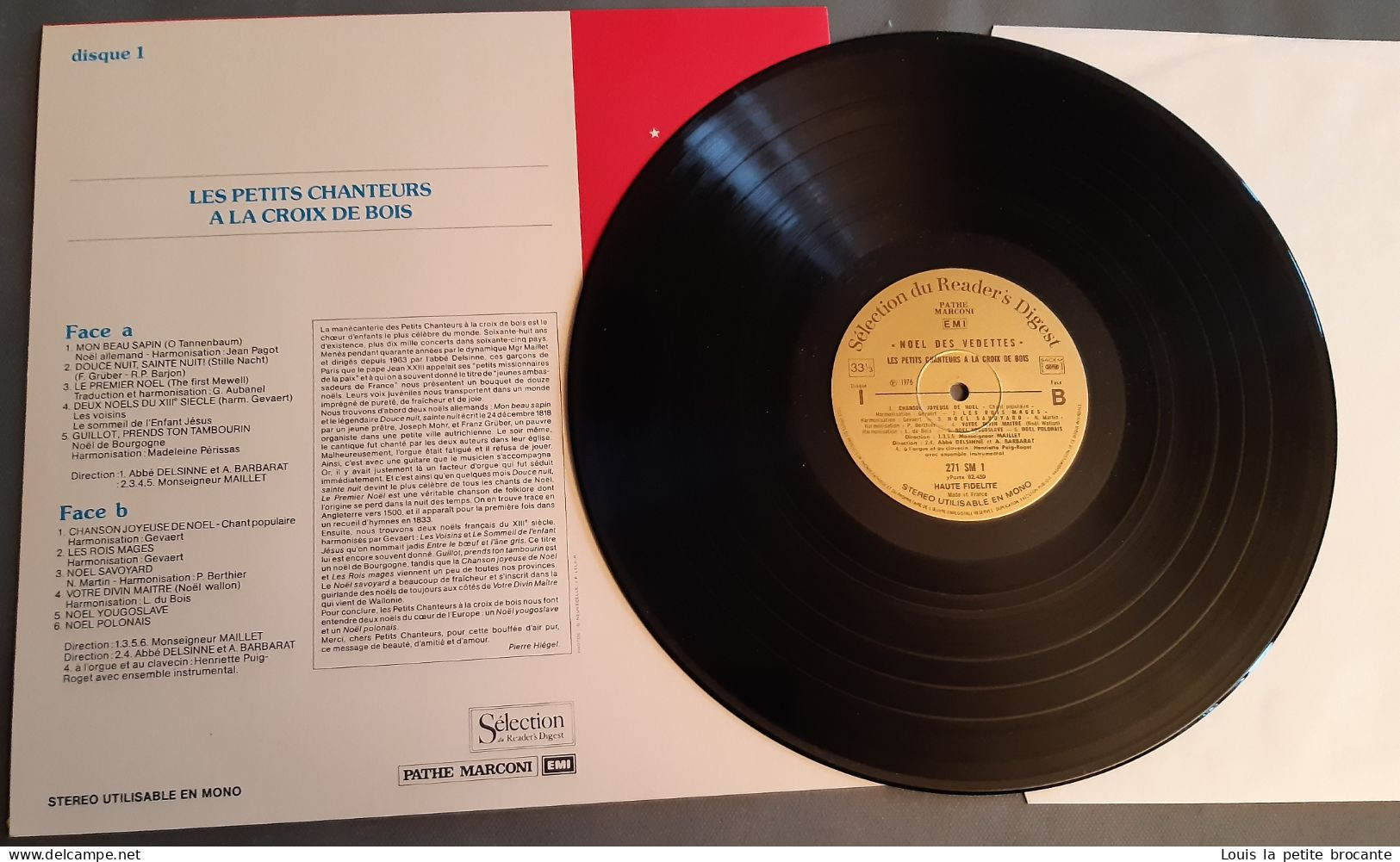 Coffret de 4 disques vinyles "Noël des Vedettes", 33 tours stéréo. PATHE MARCONI, EMI, Sélection du Reader's Digest 1974
