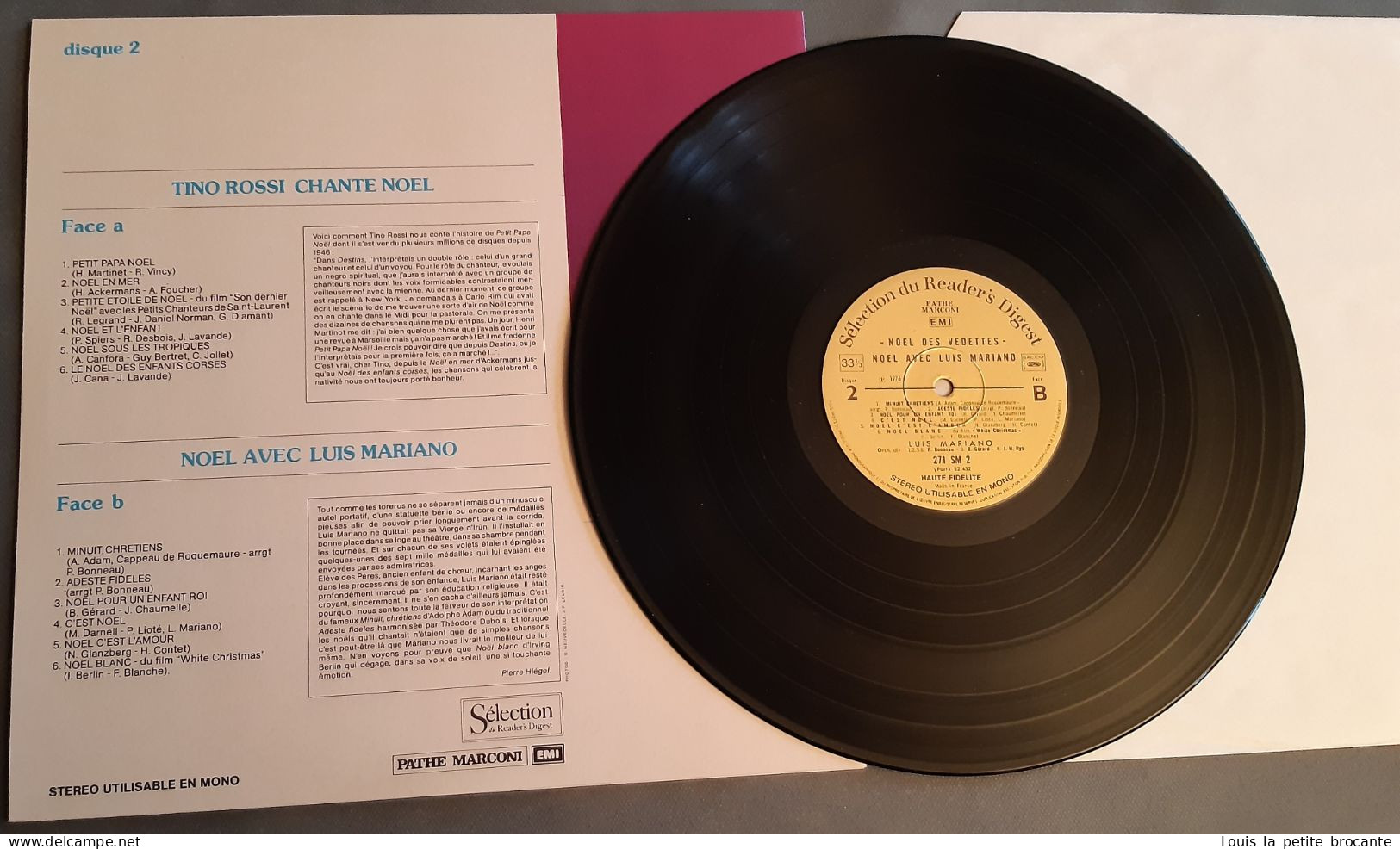 Coffret de 4 disques vinyles "Noël des Vedettes", 33 tours stéréo. PATHE MARCONI, EMI, Sélection du Reader's Digest 1974