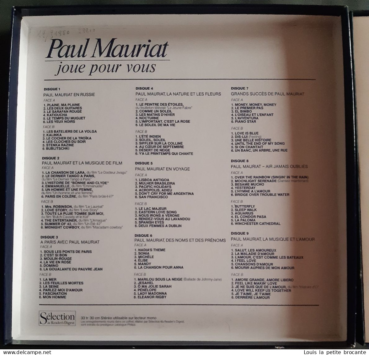 Coffret De 9 Disques, "Paul MAURIAT Joue Pour Vous", Sélection Du Reader's Digest, 33tours Stéréo, Très Bon état, - Complete Collections