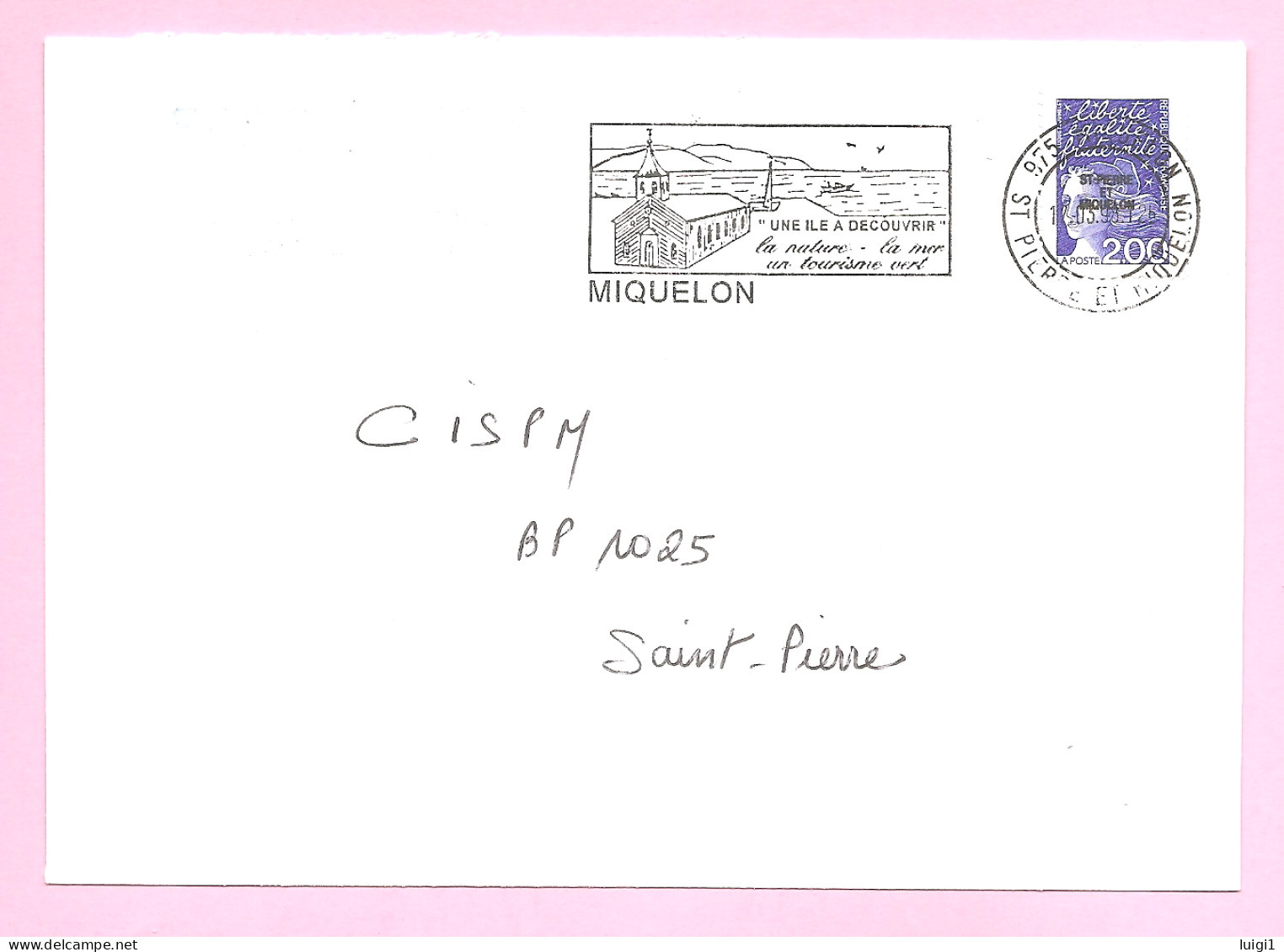 LUQUET - Pli Prioritaire Local, Affranchi Avec N° 664 - 2,00 F. Bleu. Belle Flamme D'oblitération De MIQUELON. TB - Lettres & Documents