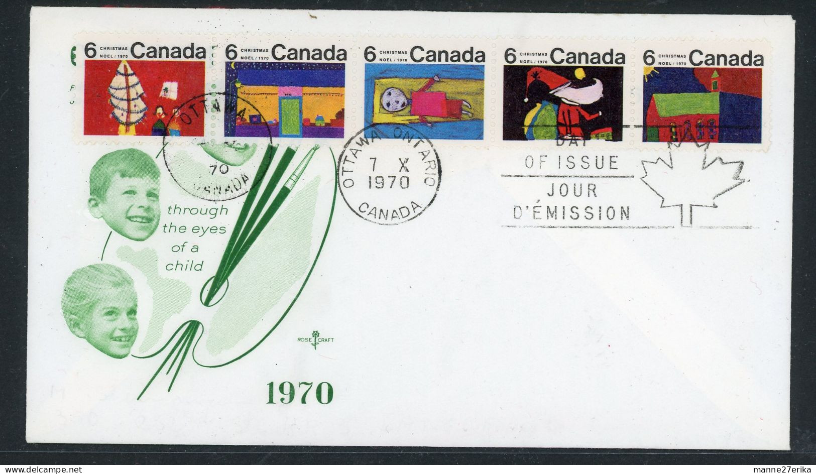 Canada FDC 1970 Christmas - Lettres & Documents