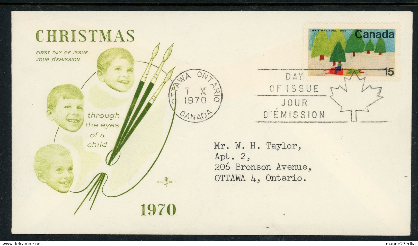 Canada 1970  FDC Christmas - Cartas & Documentos