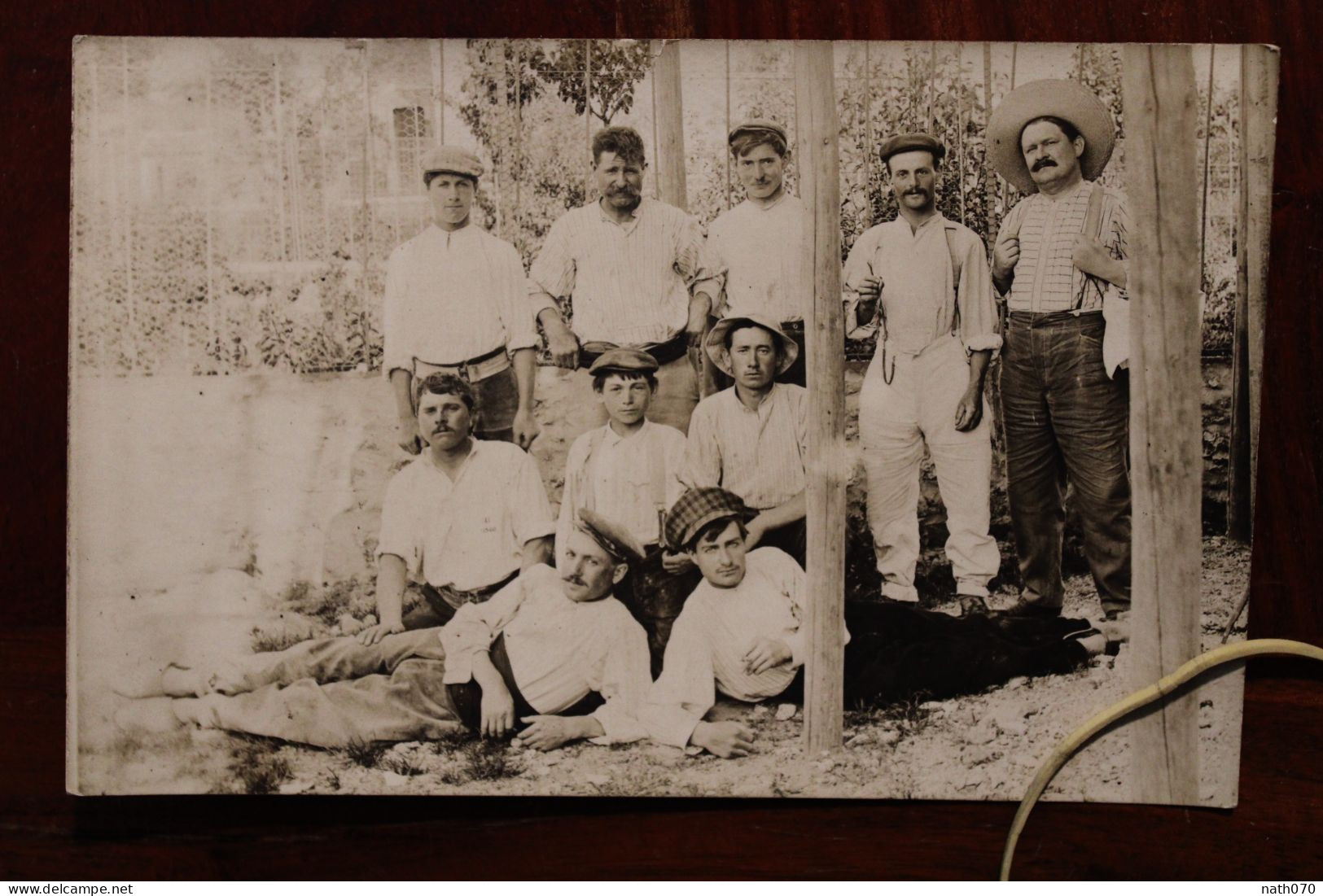 Carte Photo 1910's Ouvriers Tirage Print Vintage - Artisanat