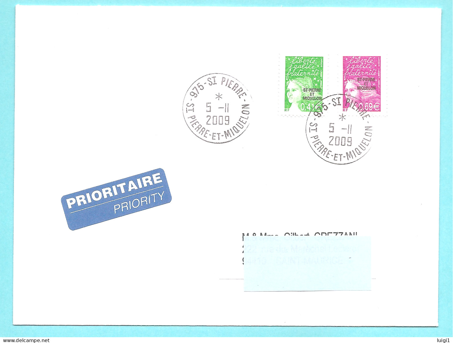 SPM - Pli Prioritaire Pour La Métropole, En Affranch. Composé N°763 +769 . Oblitération Manuelle. Bureau Auxiliaire. TB. - Lettres & Documents