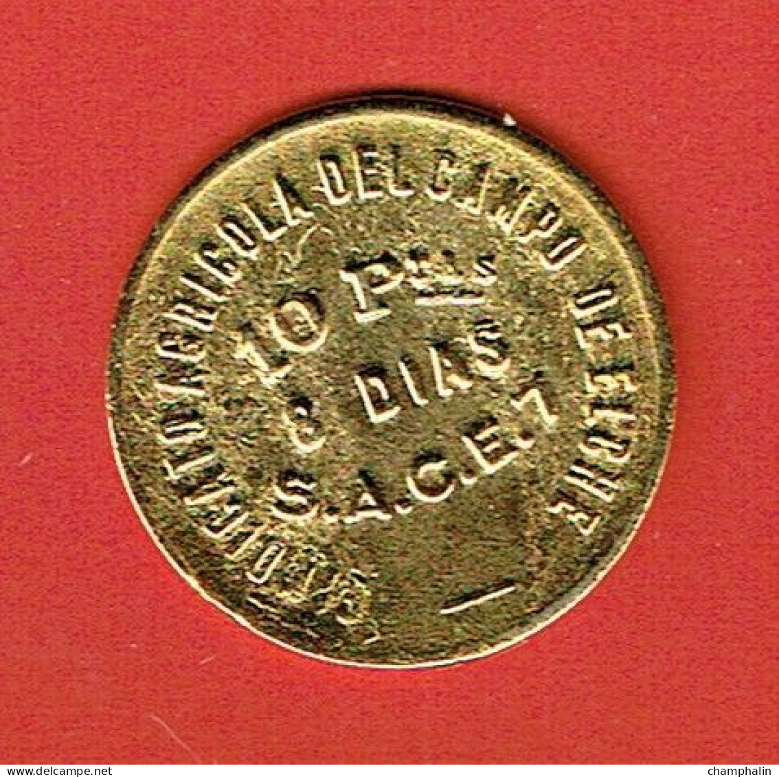 Espagne - Reproduction Monnaie - 10 Pesetas S.A.C.E.7 Sindicato Agricola Del Campo De Elche (Valencia) -  Necessity Money