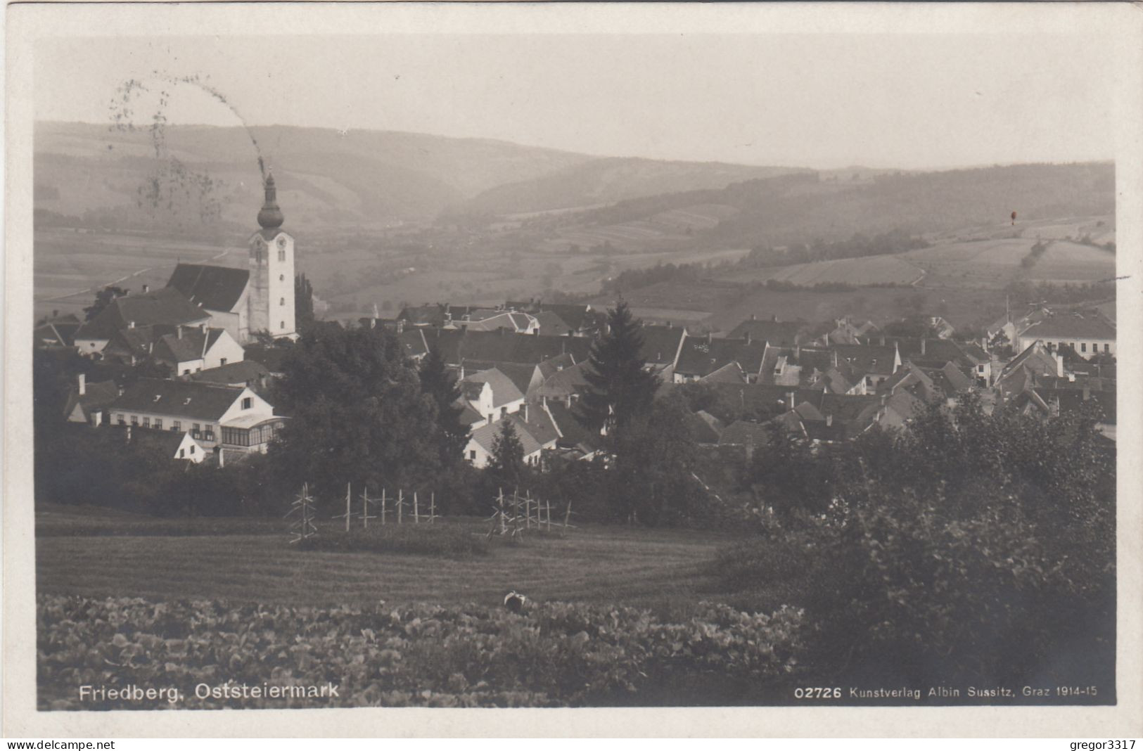 D7015) FRIEDBERG - Oststeiermark - Alte S/W FOTO AK - Kirche Häuser 1914 - Friedberg