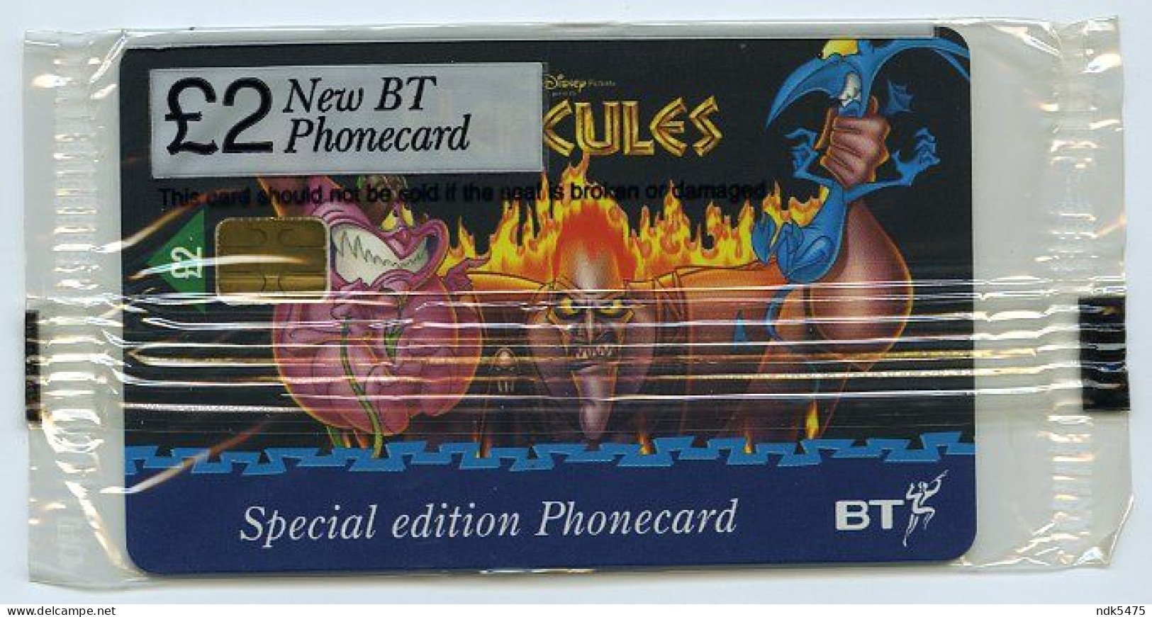 BT PHONECARD : HERCULES - 1997 DISNEY FILM : £2 - BT Promotie