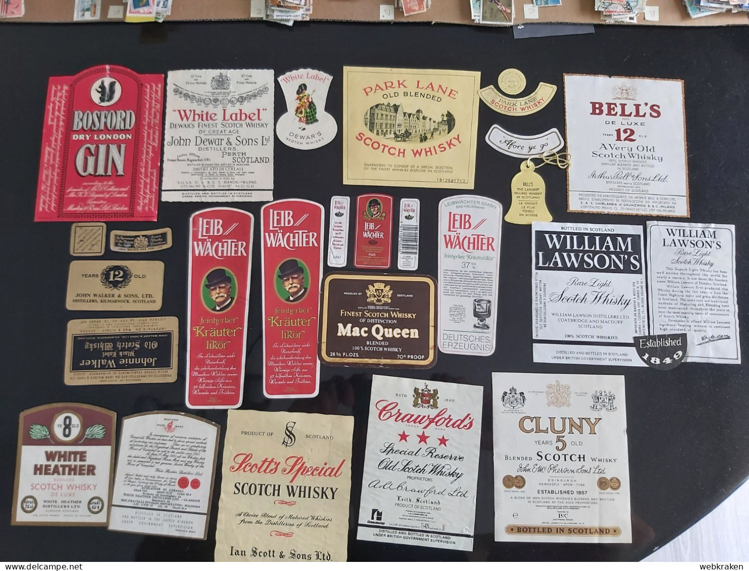 LOTTO ETICHETTE SCOTCH WHISKY GIN LIQUORS LABELS - Collections & Sets