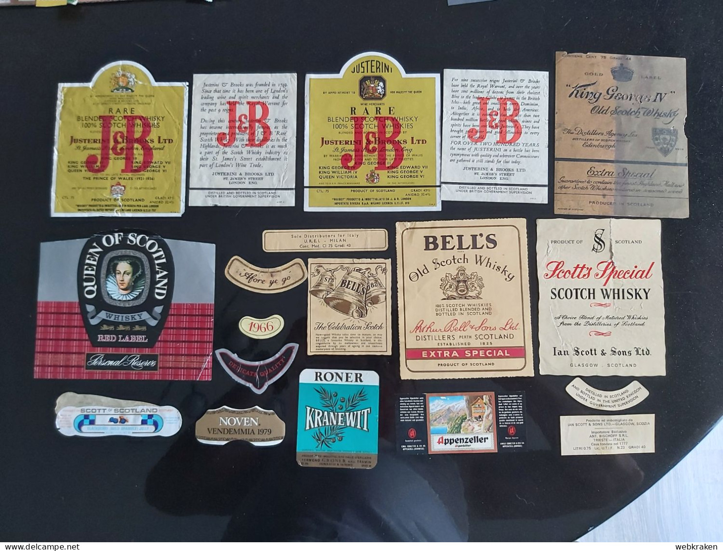LOTTO ETICHETTE SCOTCH WHISKY GIN J & B LIQUORS LABELS - Collections, Lots & Séries