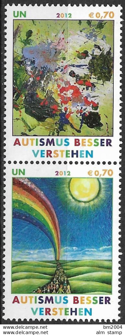 2012 UNO Wien Mi. 746-7 **MNH .  Autismus Besser Verstehen - Ongebruikt