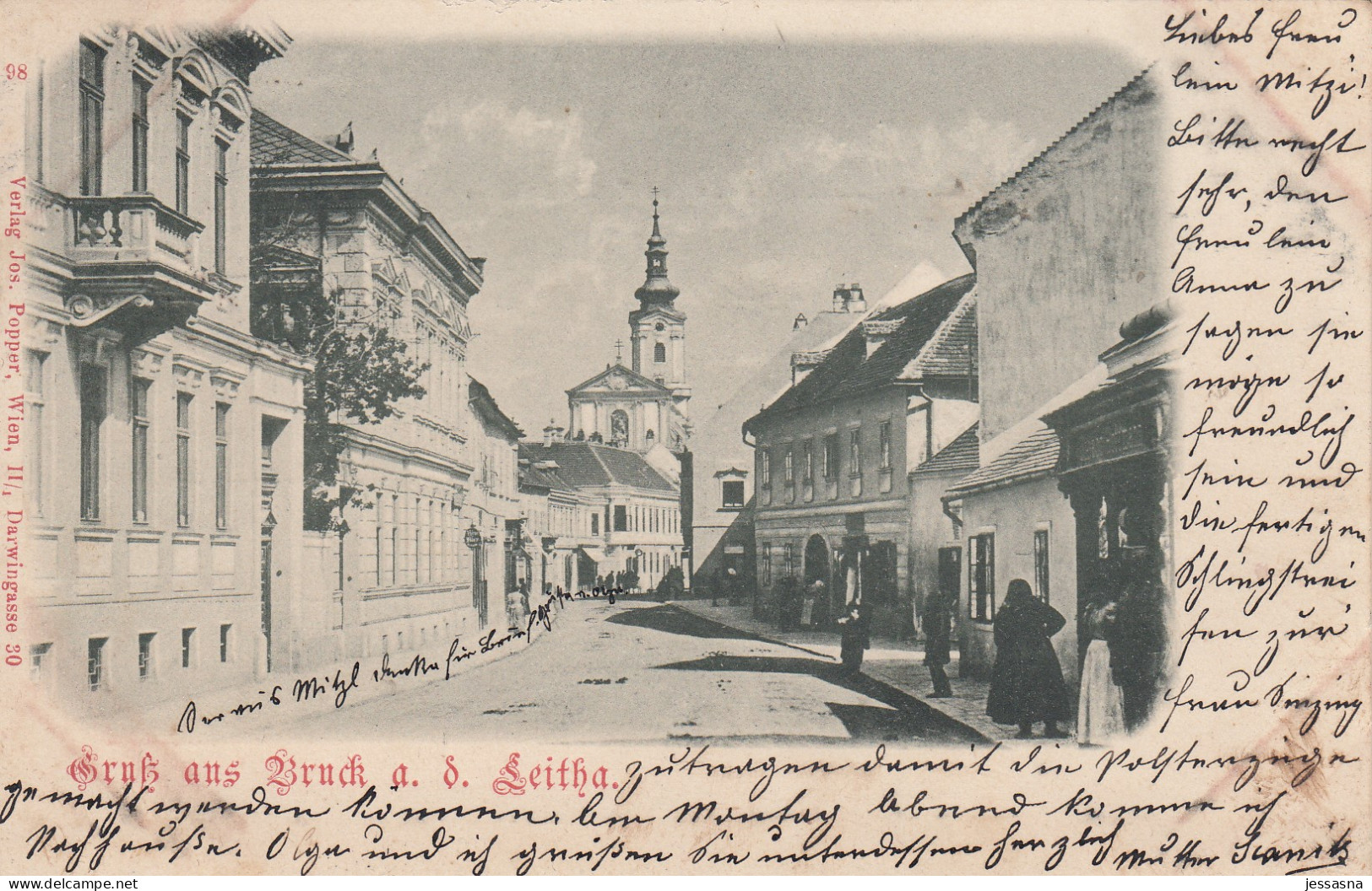 AK - BRUCK A/d Leitha (Lajtabruck) - Blick In Die Kirchengasse 1899 - Bruck An Der Leitha