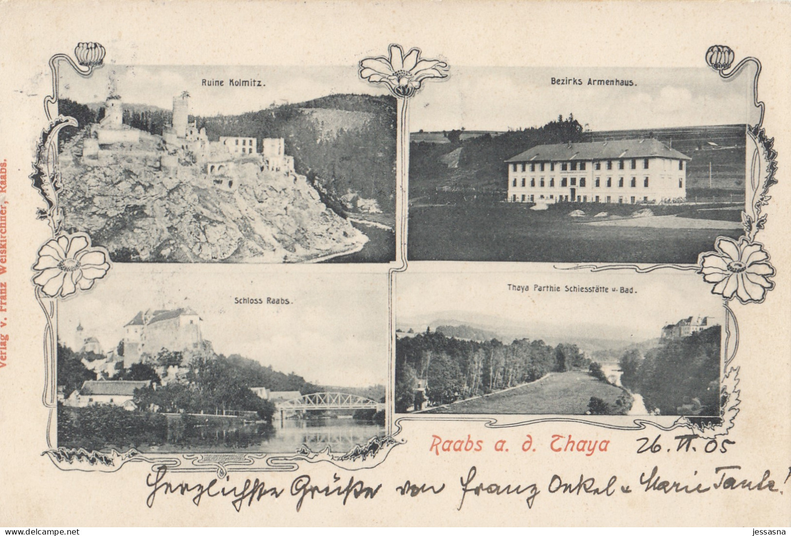 AK - RAABS A/d Thaya - Mehrbild Mit Armenhaus - Schiessstätte - Ruine - Schloss 1905 - Raabs An Der Thaya