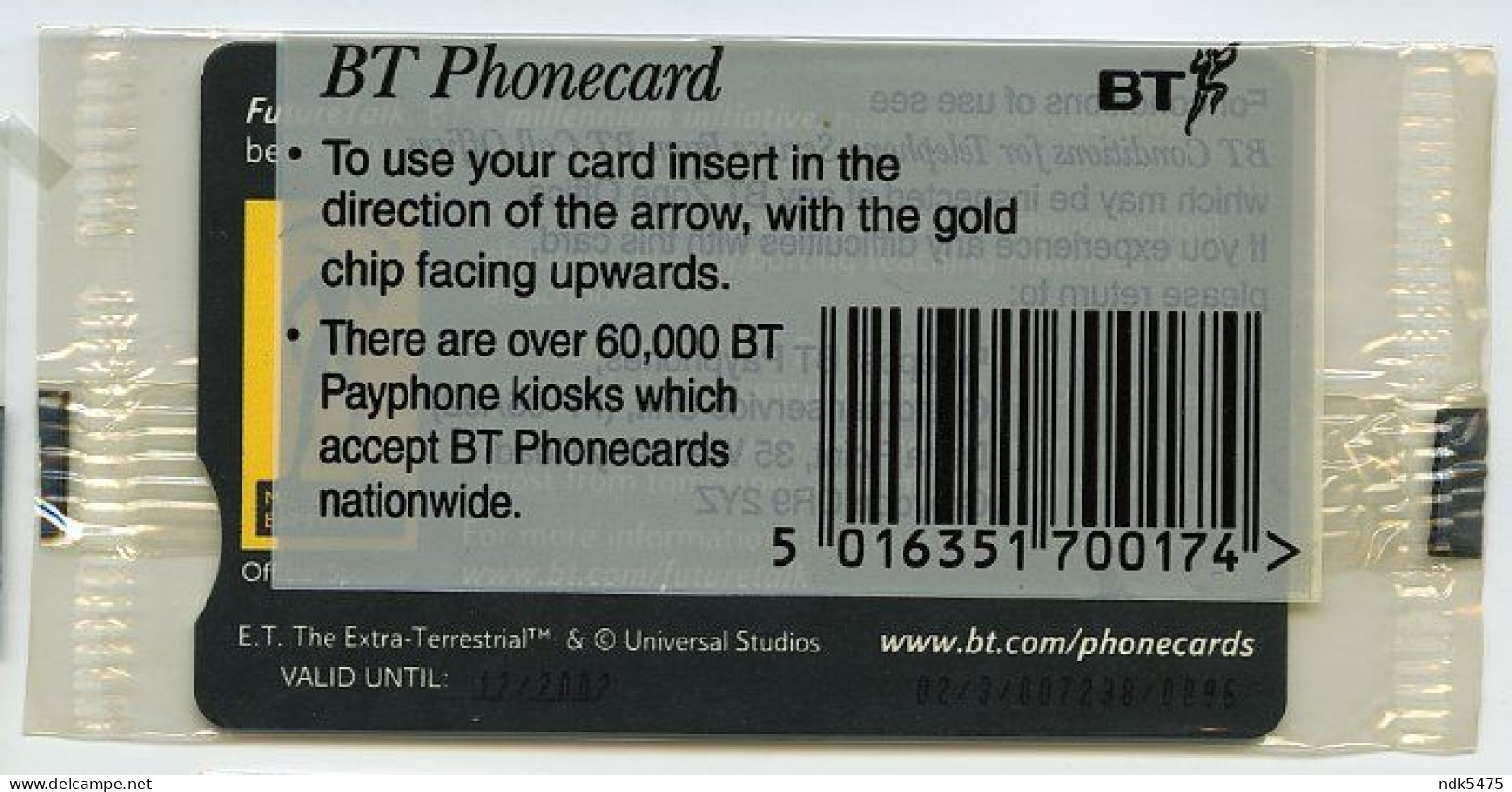 BT PHONECARD : ET MOVIE : £3 - BT Promozionali