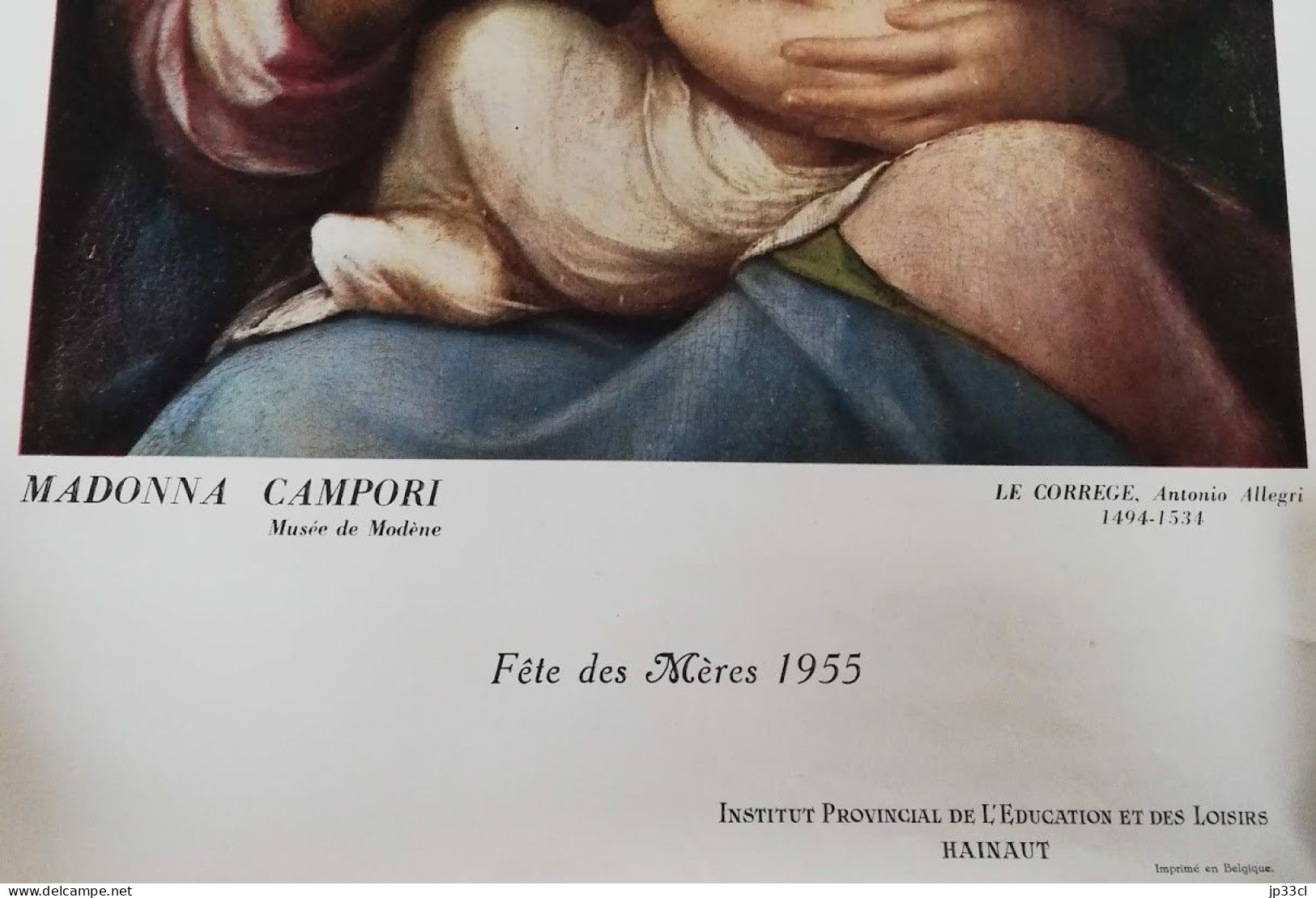 Affiche Fête Des Mères 1955 : Madona Campori Par Le Corrège - Affiches