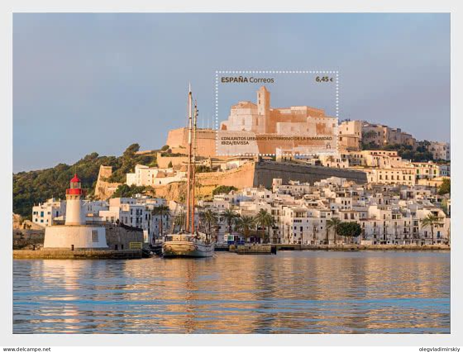 Spain Espagne Spanien 2023 World Heritage Urban Ensembles Ibiza /Eivissa Lighthouse Sailship Fortress Block Mint - Blocs & Hojas