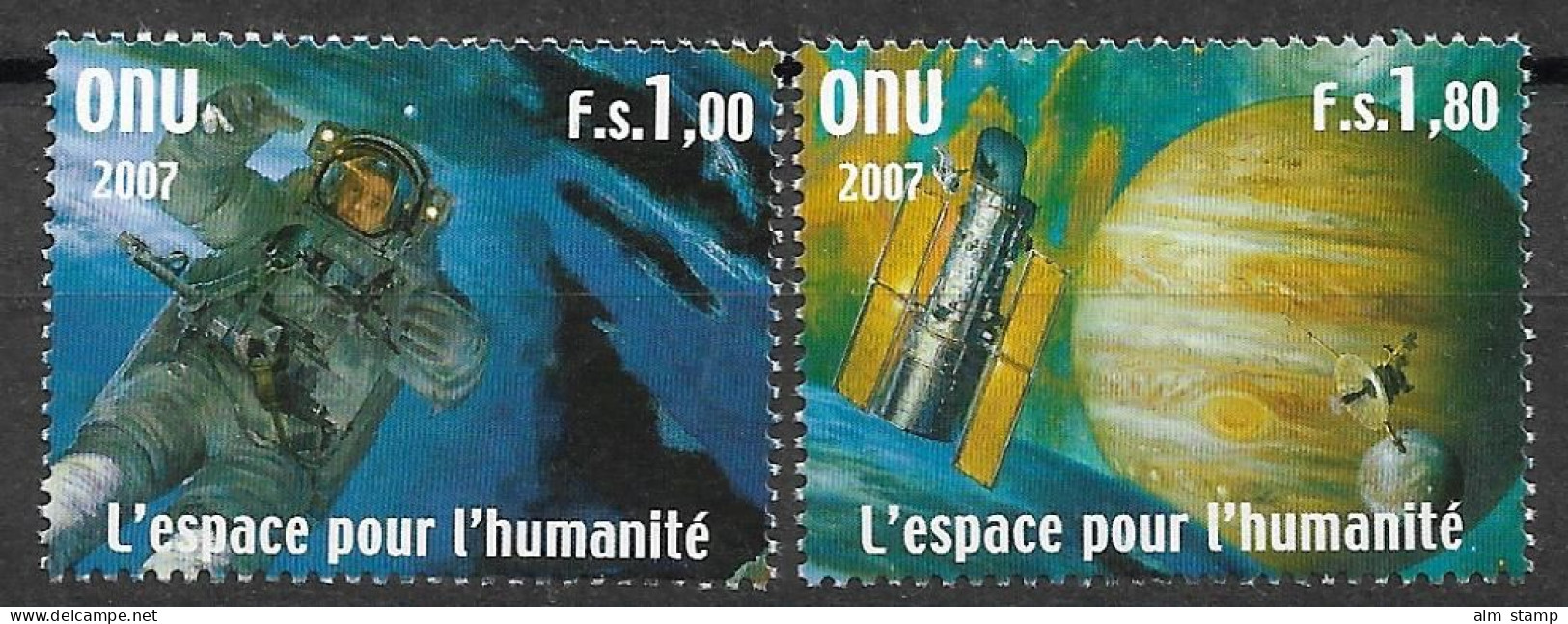 2007 UNO Genf Mi. 584-5   **MNH   Weltraum - Ongebruikt