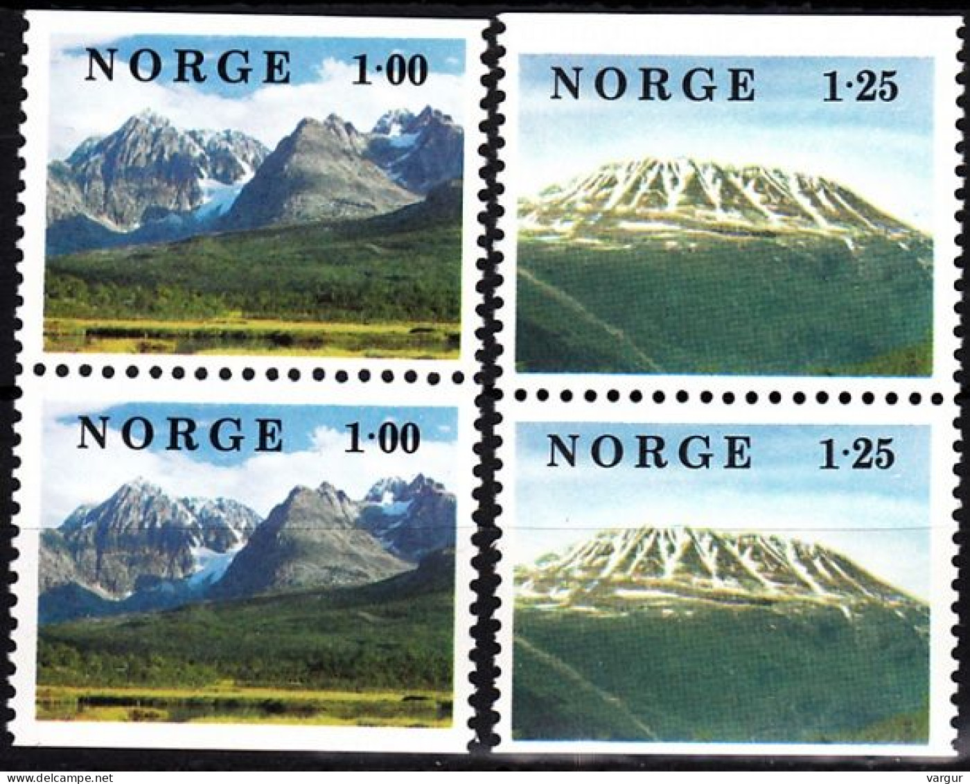 NORWAY 1978 Nature, Landscapes. Complete Set / 2 Pairs, MNH - Protection De L'environnement & Climat
