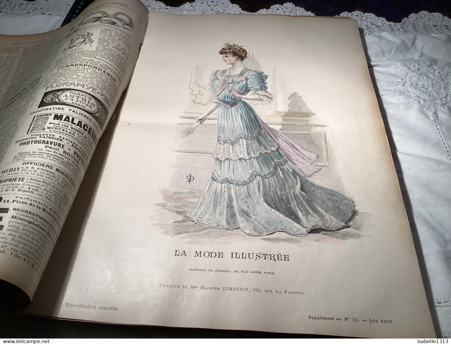 Journal De Famille La Mode Illustrée 1905 Avec Joli Gravure à L’intérieur  Publicité, Numéro 23 - Mode