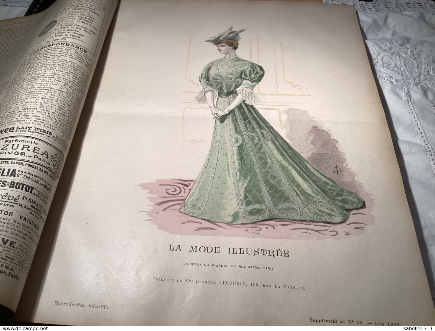 Journal De Famille La Mode Illustrée 1905 Avec Joli Gravure à L’intérieur  Publicité, Numéro 26 - Mode