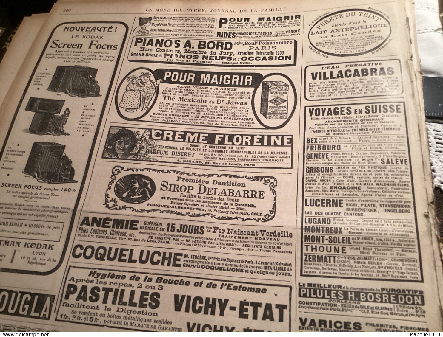 Journal De Famille La Mode Illustrée 1905 Avec Joli Gravure à L’intérieur  Publicité, Numéro 29 - Mode