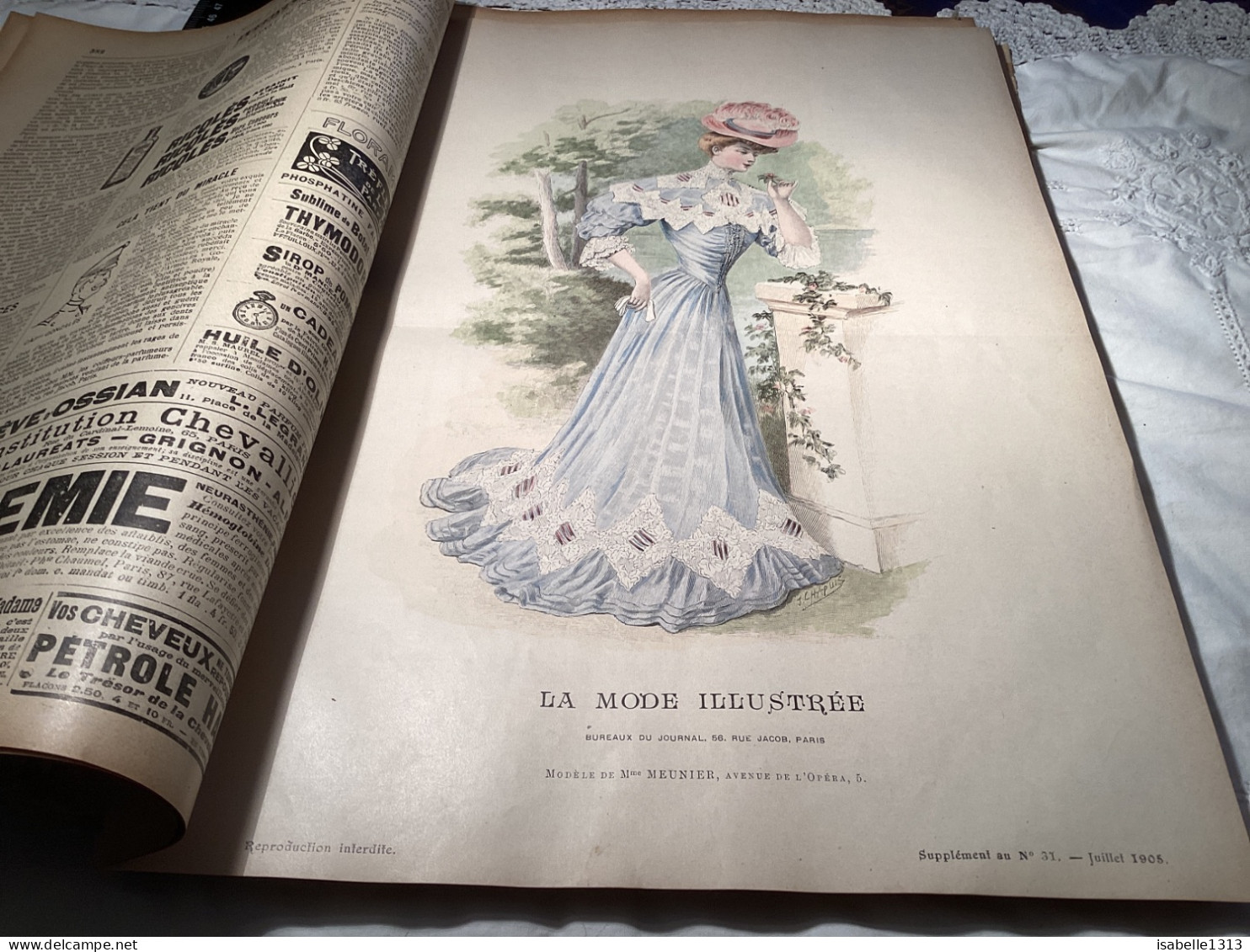 Journal De Famille La Mode Illustrée 1905 Avec Joli Gravure à L’intérieur  Publicité, Numéro 31 - Fashion