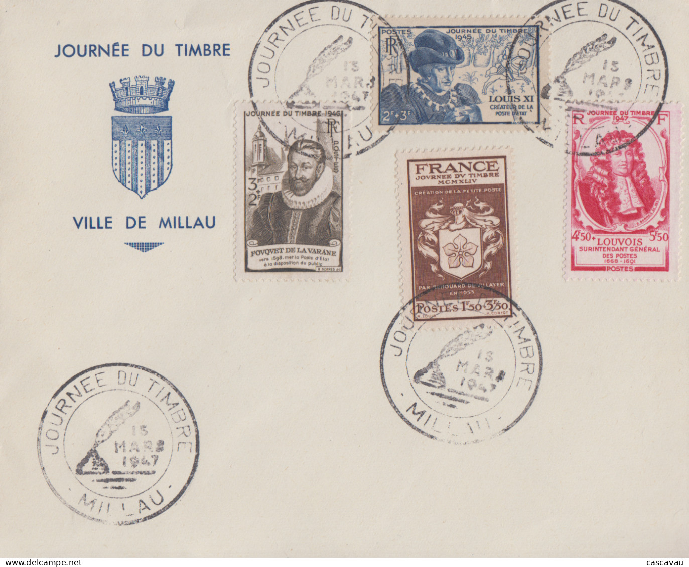 Enveloppe   Locale    FDC   1er   Jour    FRANCE    Journée  Du   Timbre    MILLAU    1947 - ....-1949
