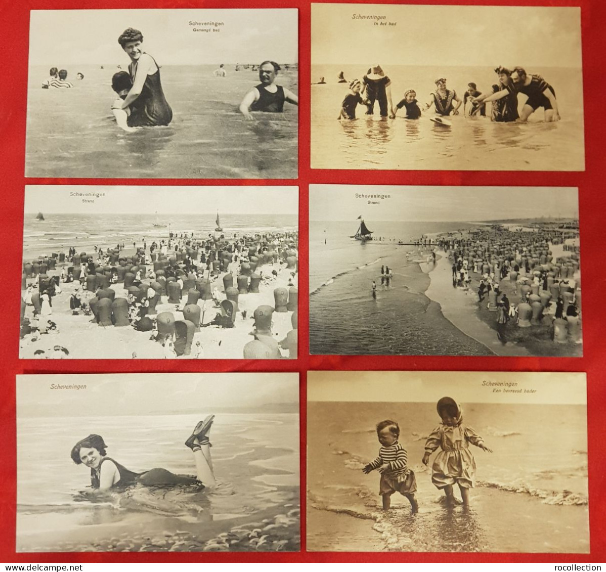 Scheveningen, Netherlands - Lot Of 6 Old Postcards - Collezioni E Lotti