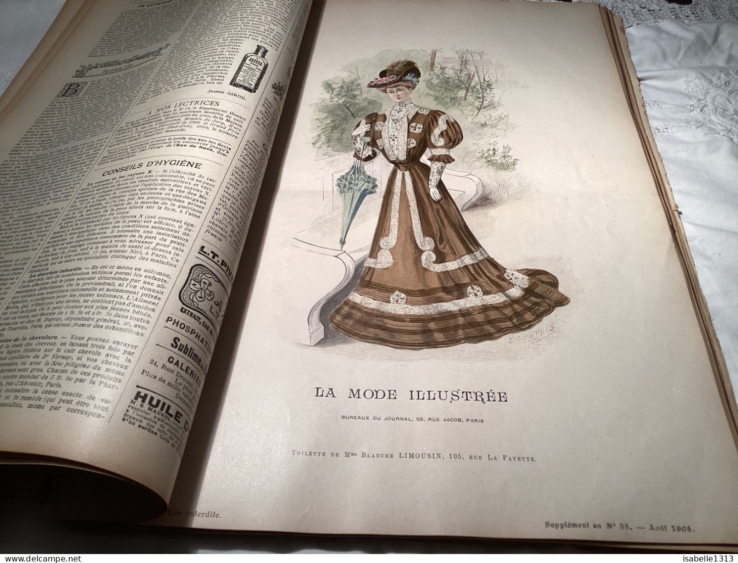 Journal De Famille La Mode Illustrée 1905 Avec Joli Gravure à L’intérieur  Publicité, Numéro 35 - Fashion