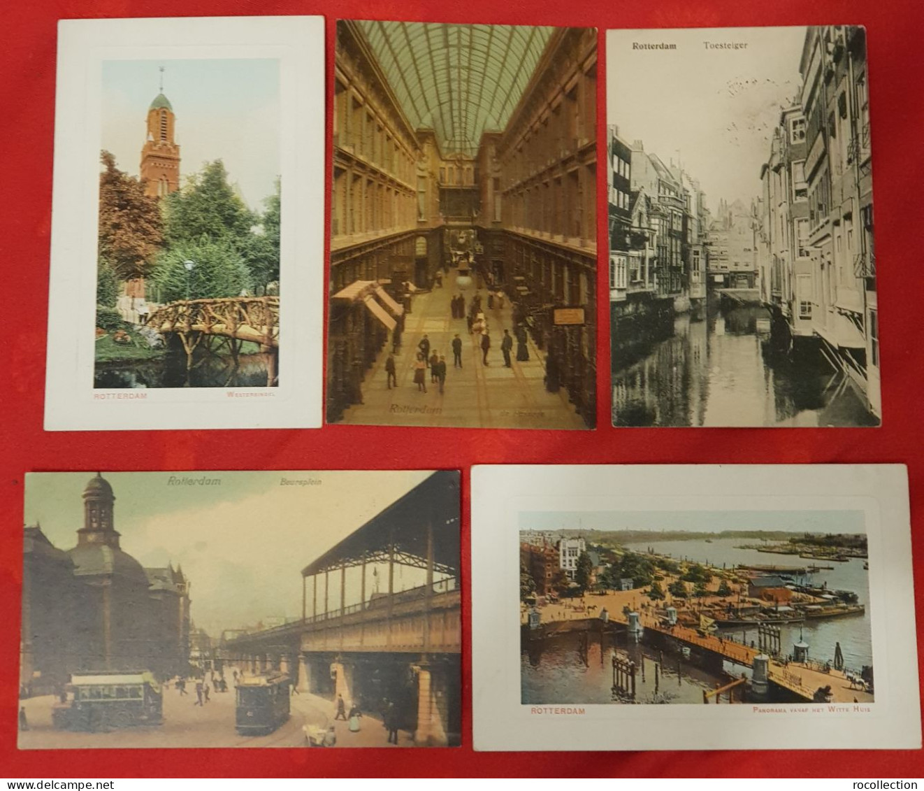 Rotterdam, Netherlands - Lot Of 5 Old Postcards - Collezioni E Lotti