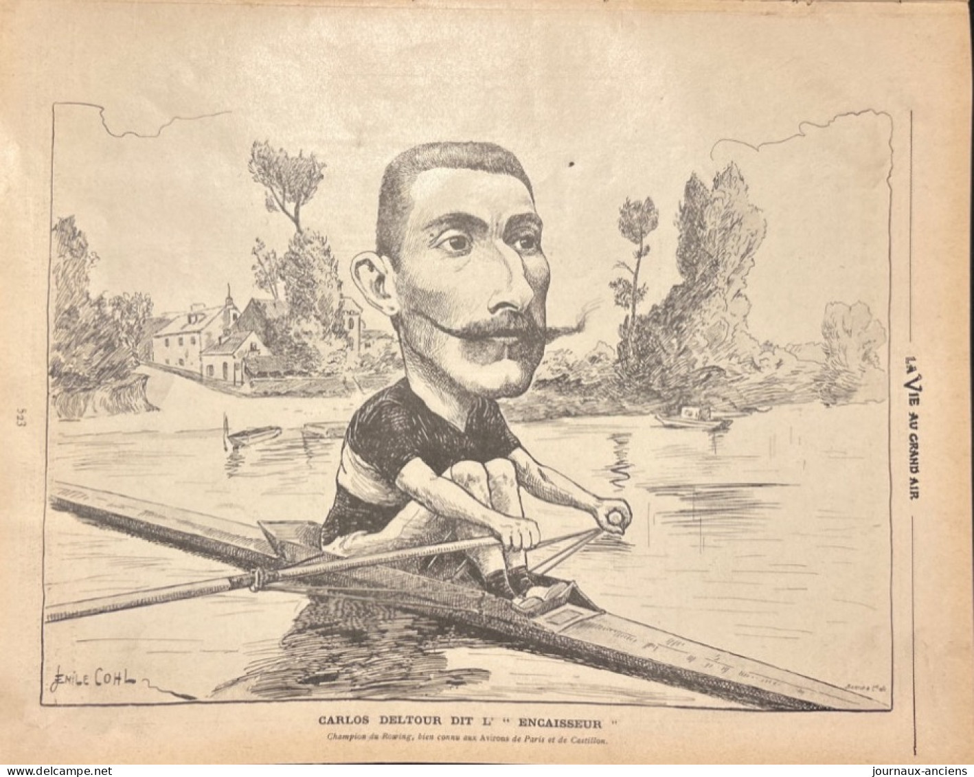 1901 AVIRON - Carlos DELTOUR Dit L’ENCAISSEUR Dessin Émile COHL - Roeisport