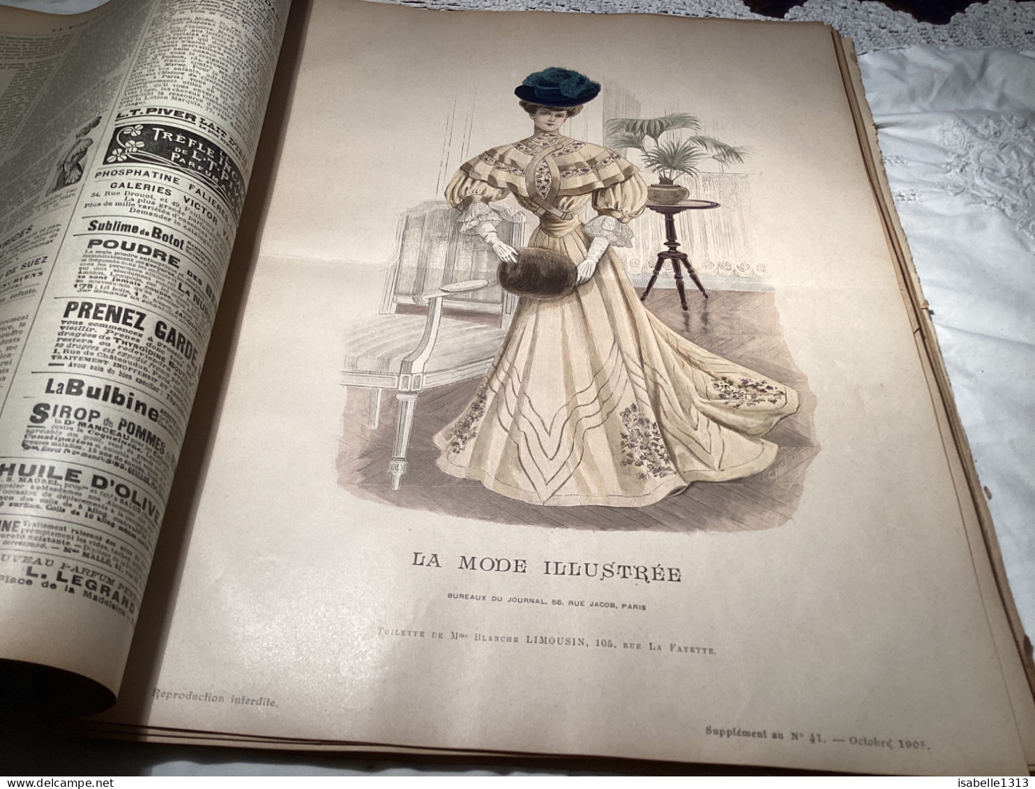 Journal De Famille La Mode Illustrée 1905 Avec Joli Gravure à L’intérieur  Publicité, Numéro 41 - Fashion