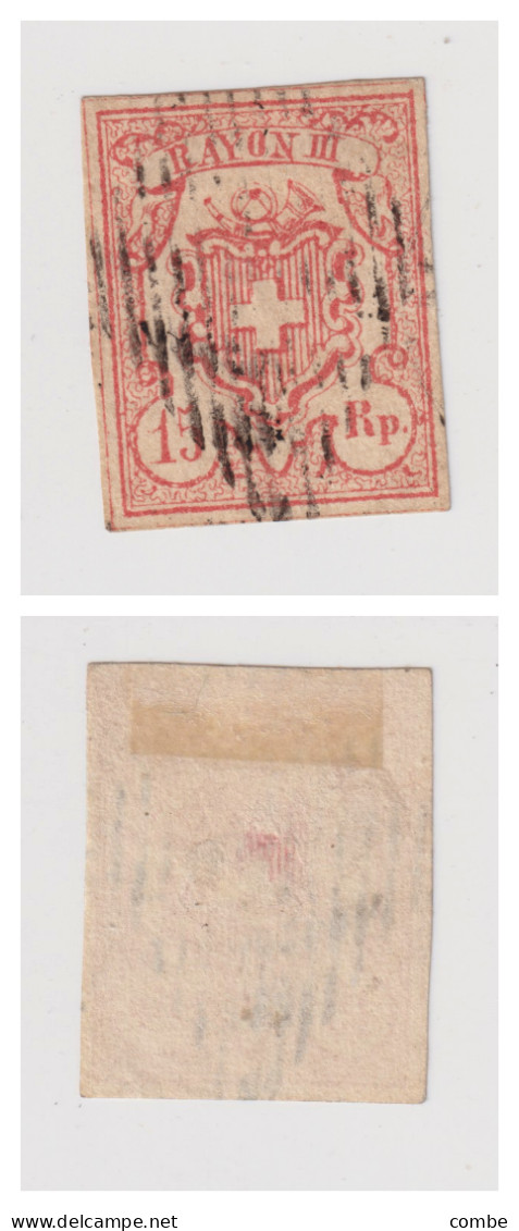 SUISSE. 15 Rp+ RAYON 3. Yv 23 - 1843-1852 Timbres Cantonaux Et  Fédéraux